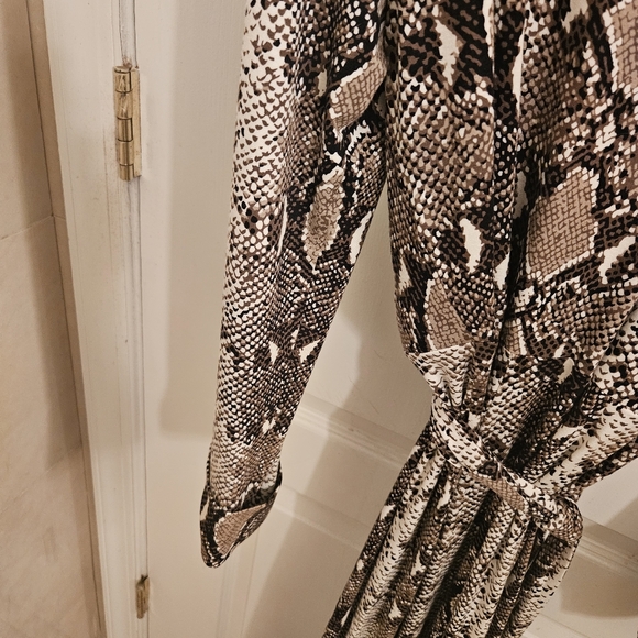 SOLD Diane von Furstenberg Michelle Wrap Python BrownJumpsuit  - 70s - Picture 11 of 15